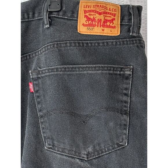 Levi’s 550 Black Relaxed Fit Denim Jeans Men’s 50x29 Tapered Leg - Picture 3 of 8